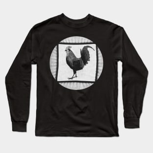 Little Red Rooster Black Long Sleeve T-Shirt